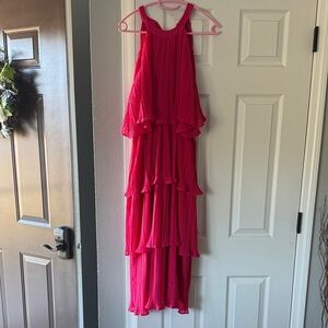 Elegant Pink Layered Dress